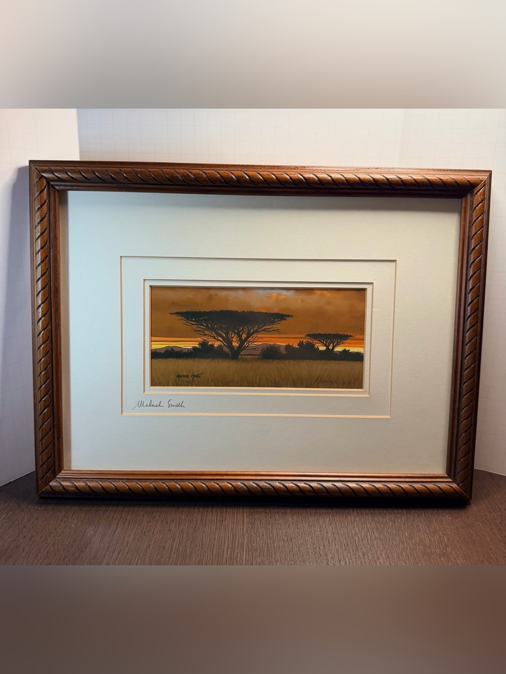 Malachi Smith Signed Landscape Tree Print Matted & Framed Realism Medium